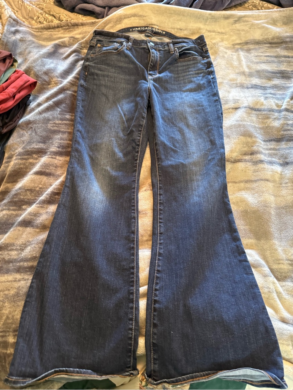 American Eagle Outfitters navy flared wide leg jeans